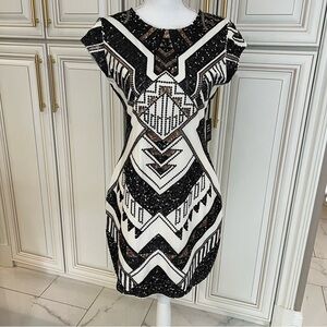 NWT Express Black and White Tribal Mini Dress